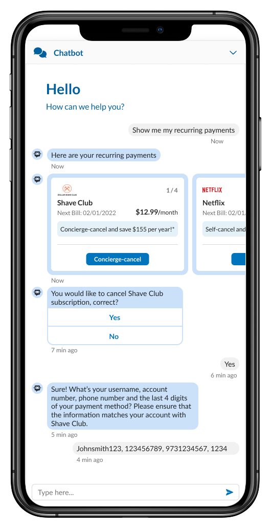 Abe chatbot screen 1