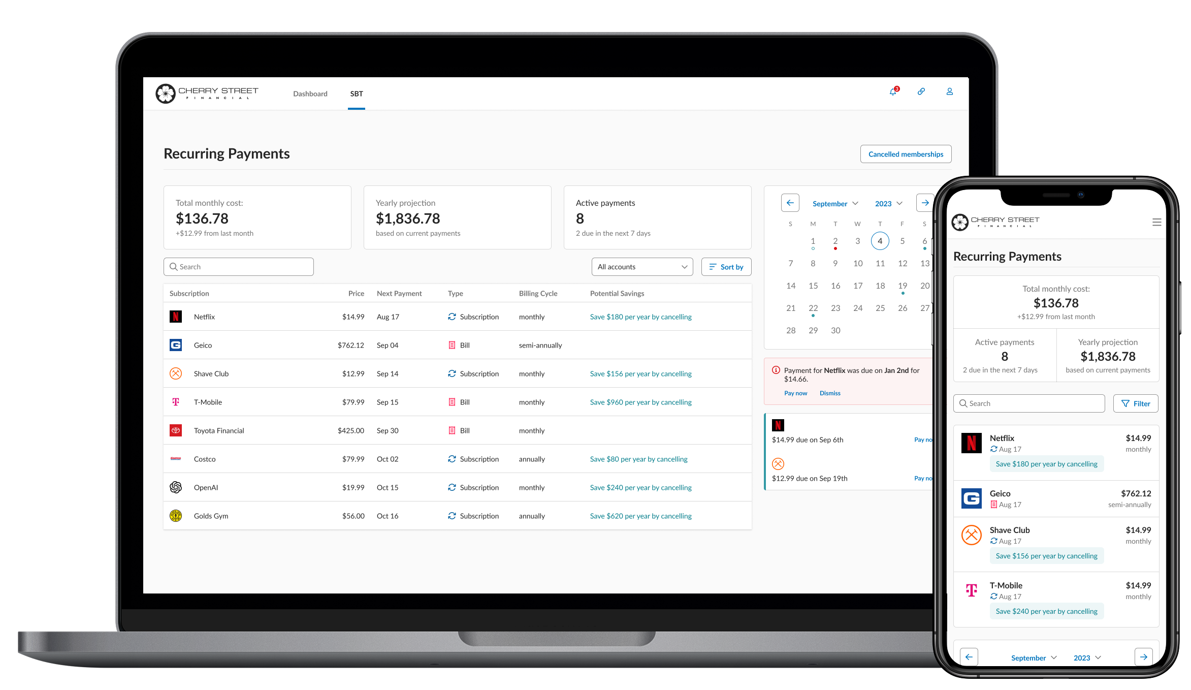 Recurring Payments Tracker